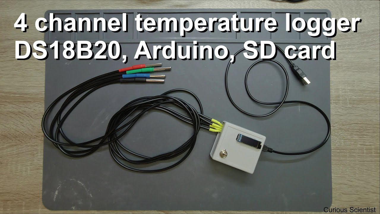4 channel temperature logger based on the DS18B20 sensors