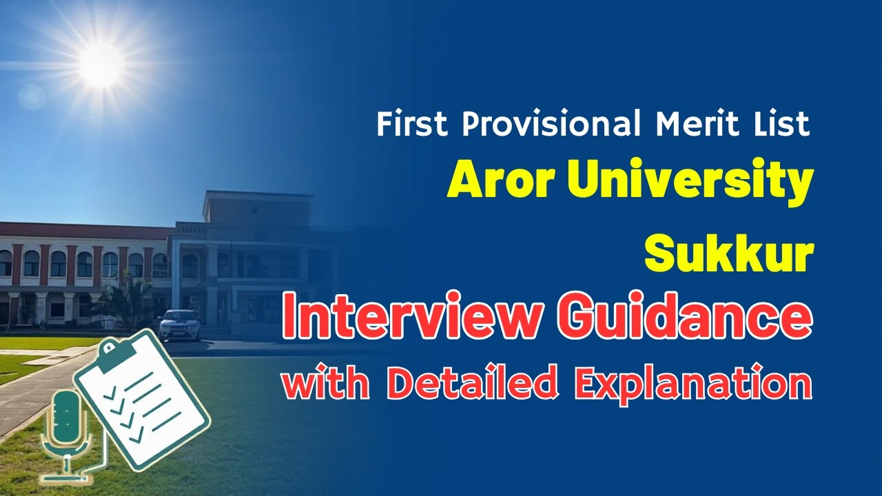First Provisional Merit List Of Aror University Sukkur |Interview Guidance With Detailed Explanation