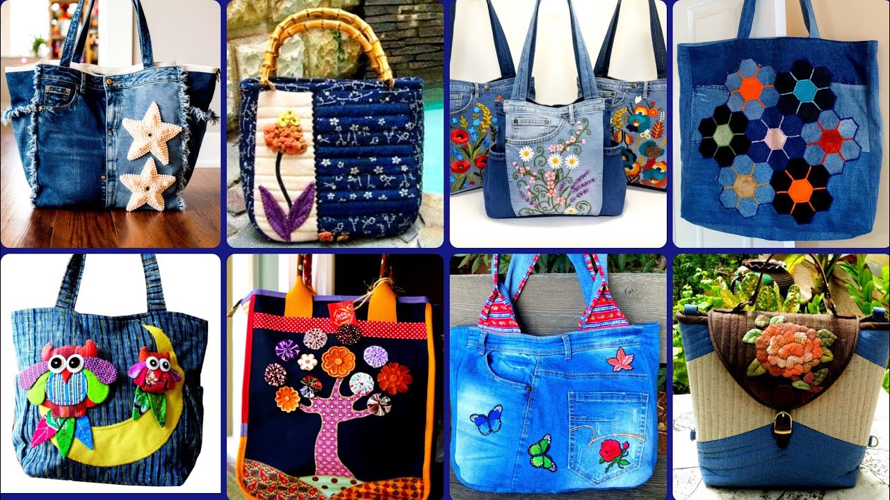 Most stylish denim and different fabrics handmade tooth bags ideas 2026 