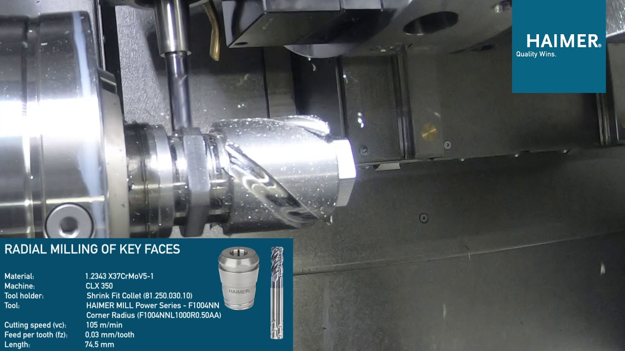 Milling with HAIMER Duo-Lock and shrink fit collets in driven units