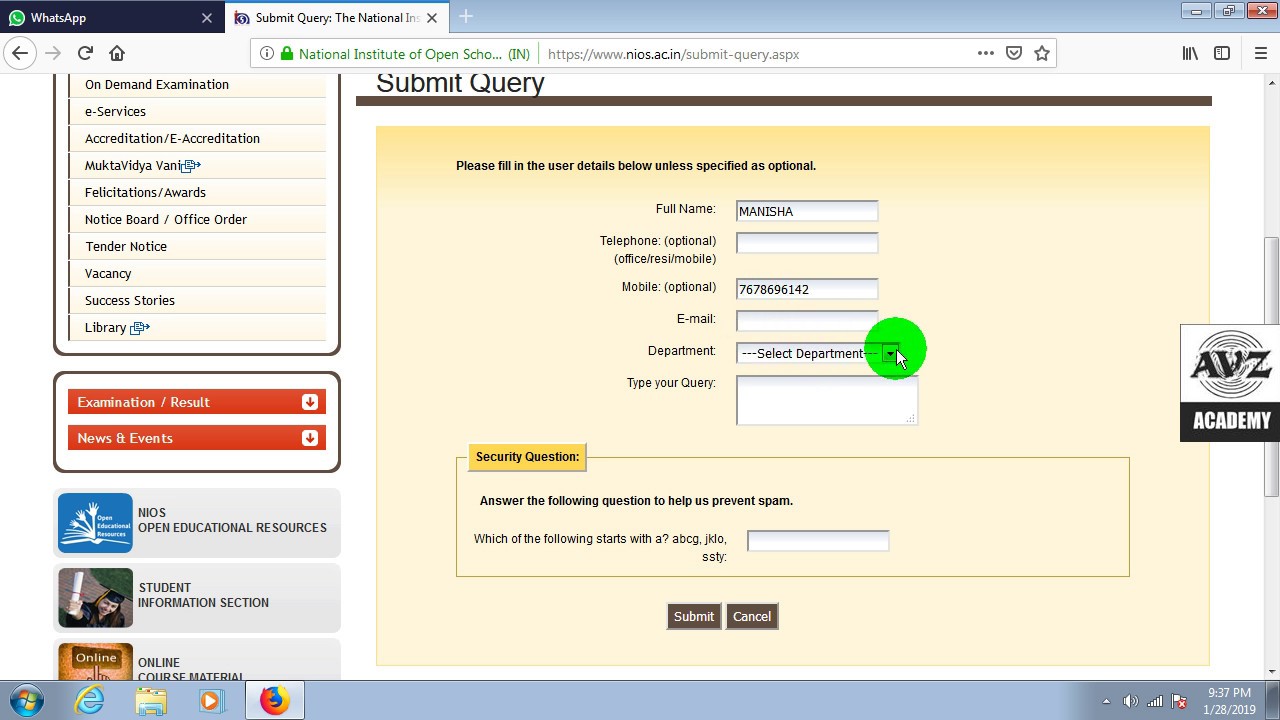 NIOS HELPLINE AND SUBMIT QUERY KI JANKARI चिंता से हो जाइए मुक्त