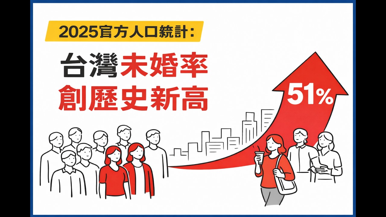 2025官方人口統計：台灣未婚率創歷史新高