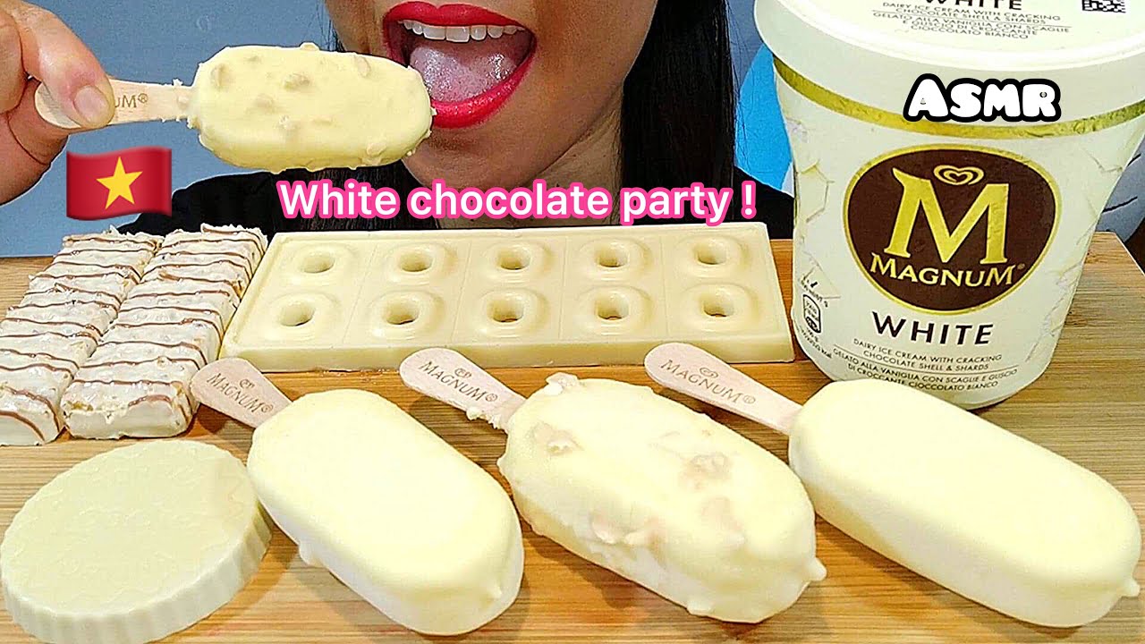 ASMR WHITE CHOCOLATE PARTY (MAGNUM ICE CREAM, LOACKER, PERUGINA) REQUEST 먹방 Real Sounds
