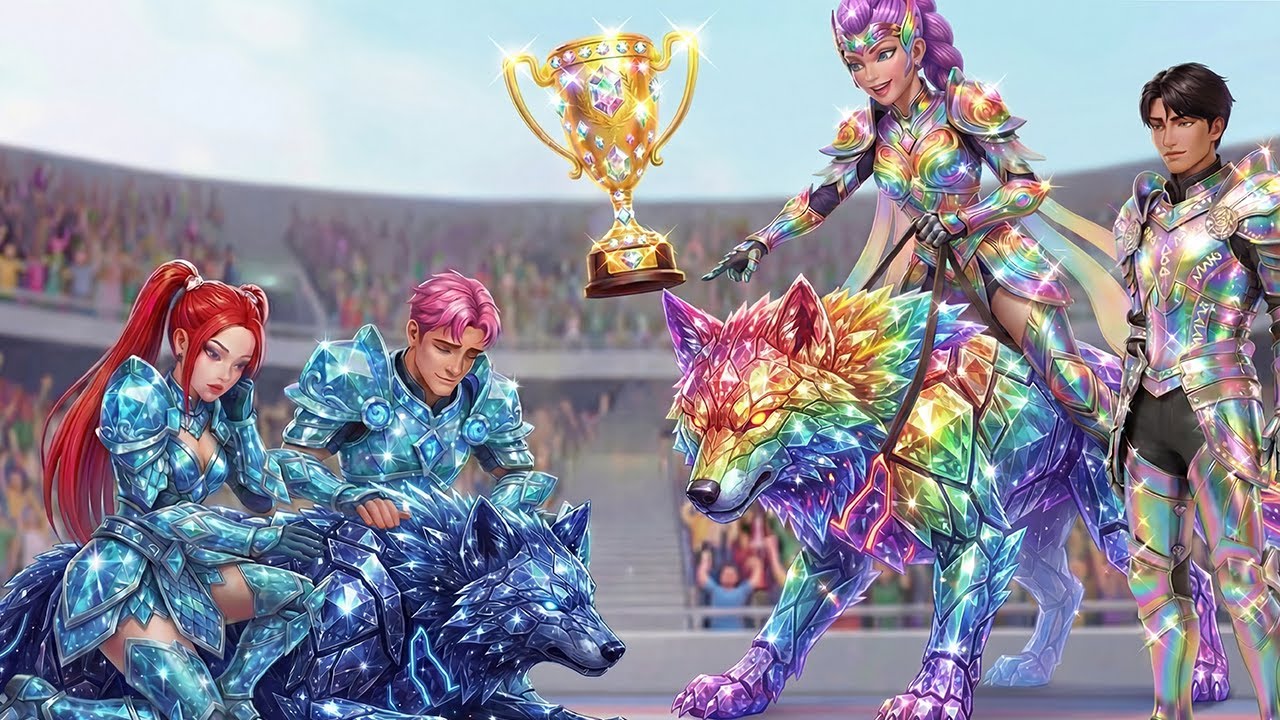 Rainbow Family VS Diamond Family 🐺 RUMI Gets Magic Wolf Championship 🏆 KPOP Demon Hunters