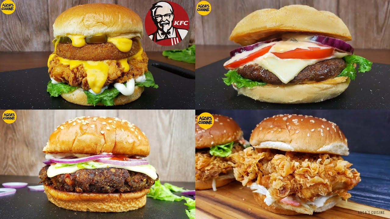 Try These Easiest Burger Recipes, 4 Chicken & Beef Burger Recipes by Aqsa's Cuisine, Zinger & Beef