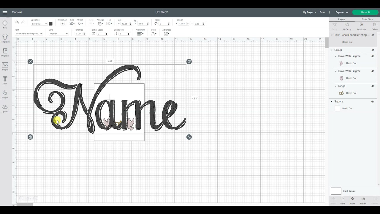Print Then Cut party place card