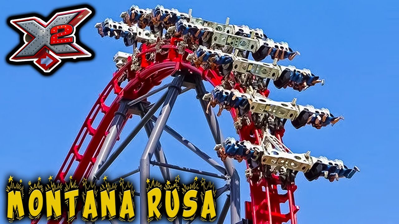 Montaña rusa X2 4K Front Seat POV - Six Flags Magic Mountain