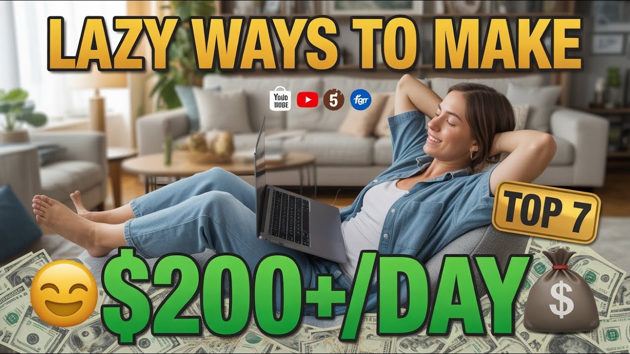 Top 7 Lazy But Real Ways to Make $200 a Day Online Easy Money Methods 2025