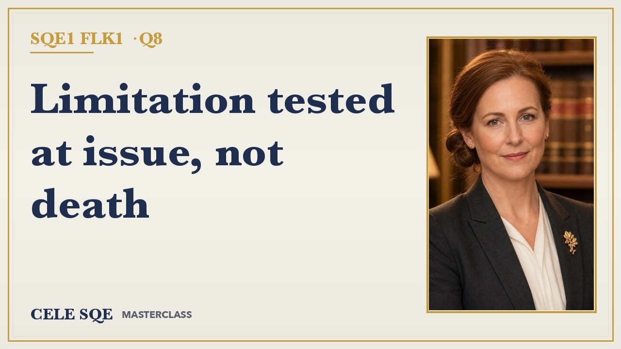SQE1 FLK1 Q8 &middot; Substituting a Deceased Party After Limitation &mdash; CELE SQE Masterclass