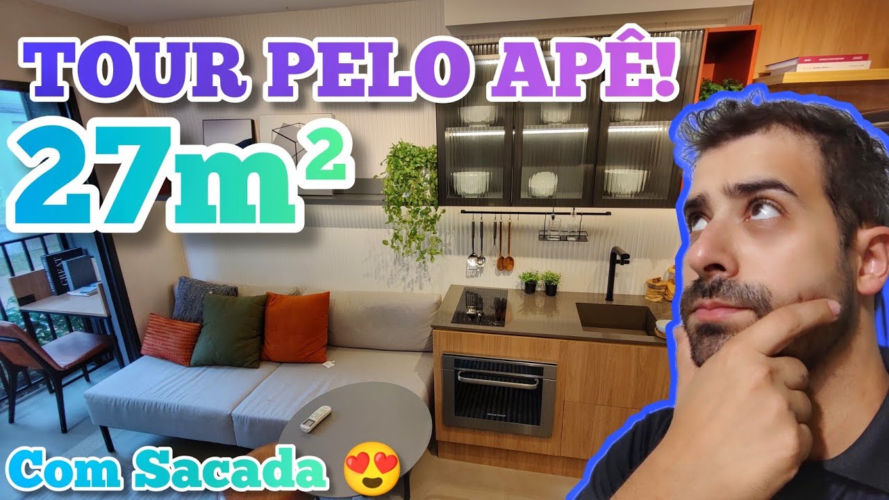 TOUR PELO APARTAMENTO 27M²/ APÊ MODELO DECORADO / INSPIRAÇÕES / IDEIAS DE DECORAÇÃO / TOUR APÊ 27m²