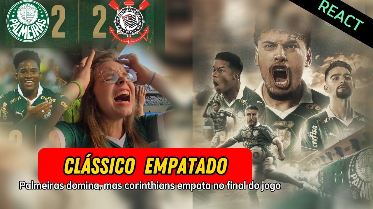 [REACT NO ESTÁDIO] DERBY MALUCO! VERDÃO DOMINA MAS SOFRE EMPATE NO FINAL DO JOGO | PAL 2x2 COR
