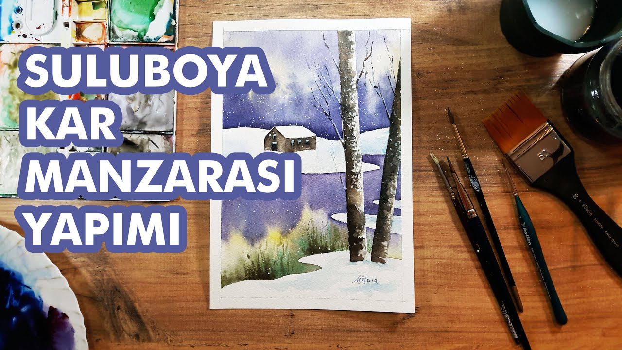 Suluboya İle Kar Manzarası Çalışması | Suluboya Dersi