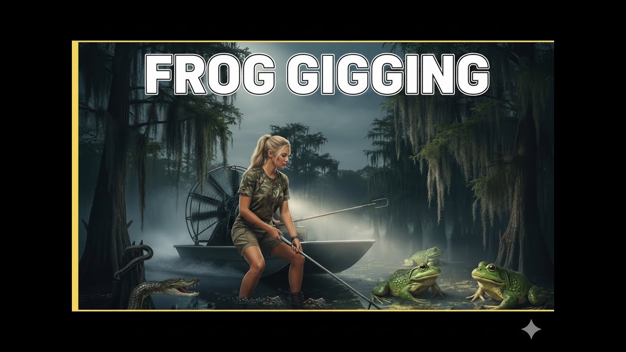 Frog Gigging From Airboat at Night – Florida Wildlife Goes Crazy!