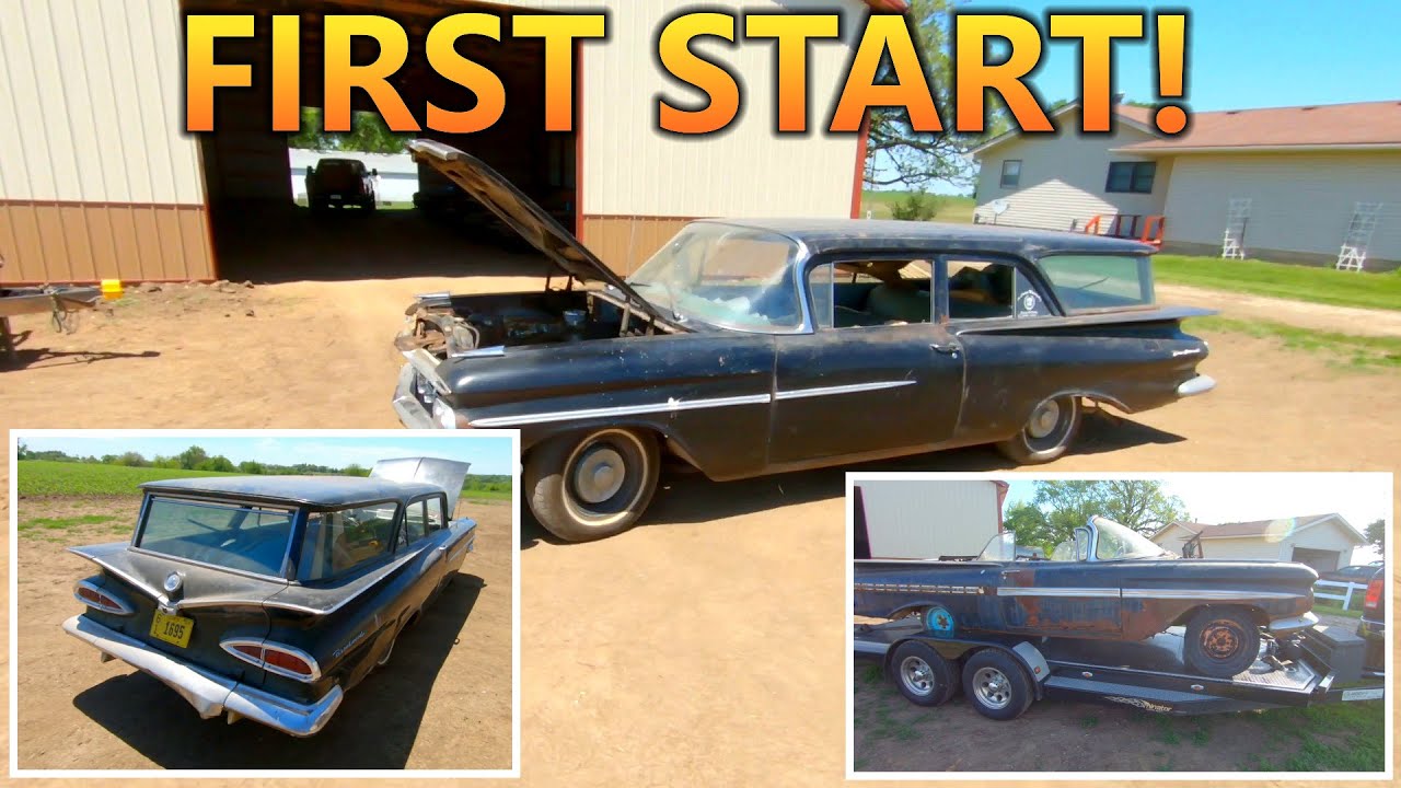 Will It Run? 1959 Chevy Brookwood Wagon | First Start/Drive in 5 Years, '59 Impala Convertible SOLD!