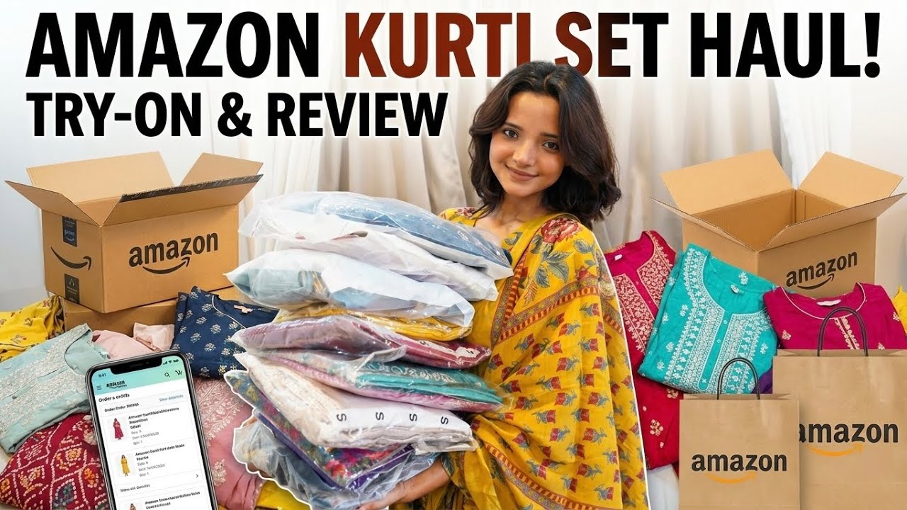 ₹350 main Kurti Set?!😨 Amazon Random Finds 😍 #kurtiset #summer 
