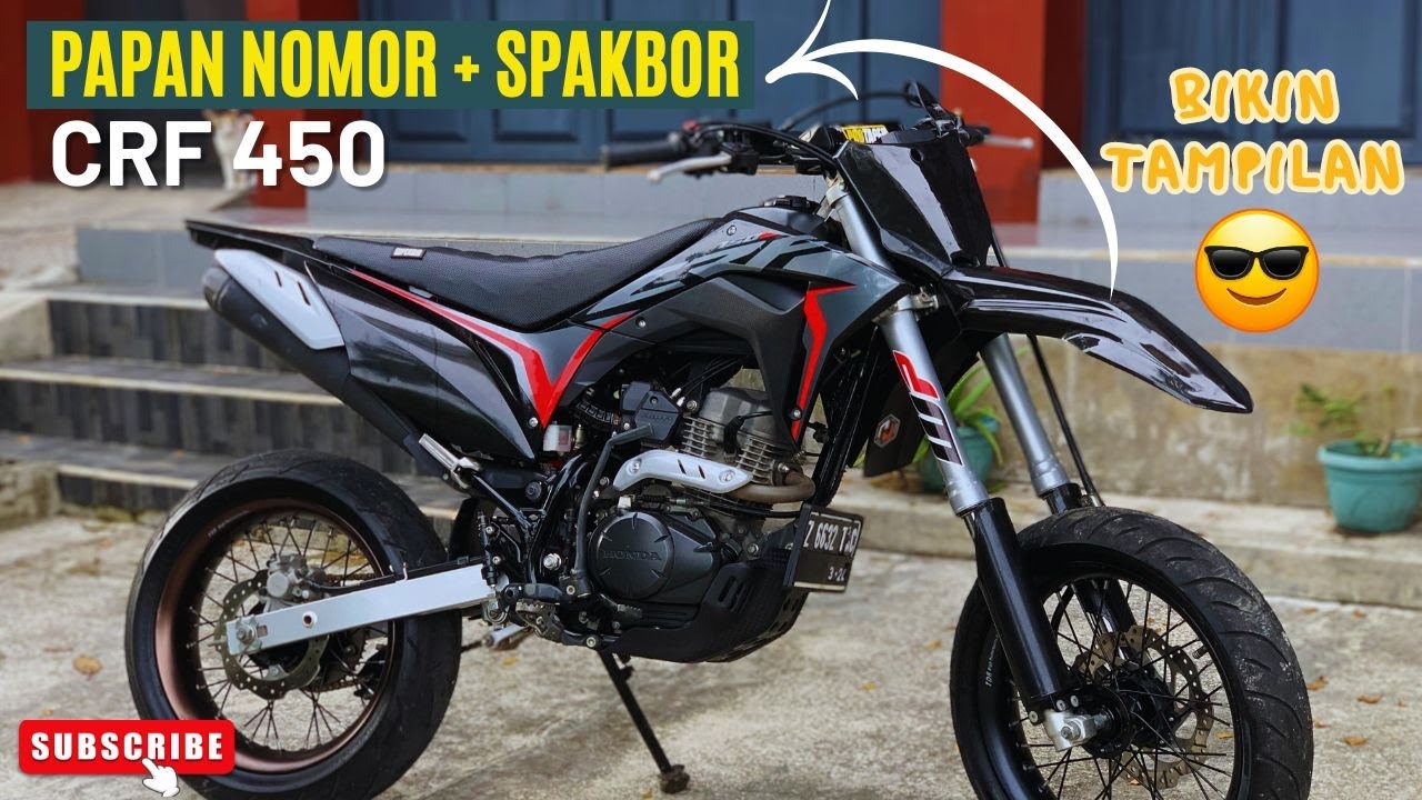 PASANG PAPAN NOMOR CRF 450 DI CRF 150L SUPERMOTO BIKIN TAMBILAN BERUBAH JANDI GAGAH | MODIF RECEH..