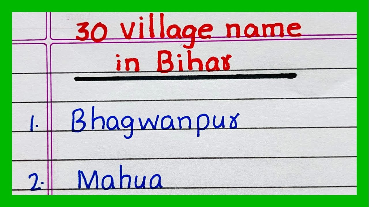 Village Name in Bihar | 10 | 20 | 30 Village name in Bihar in English