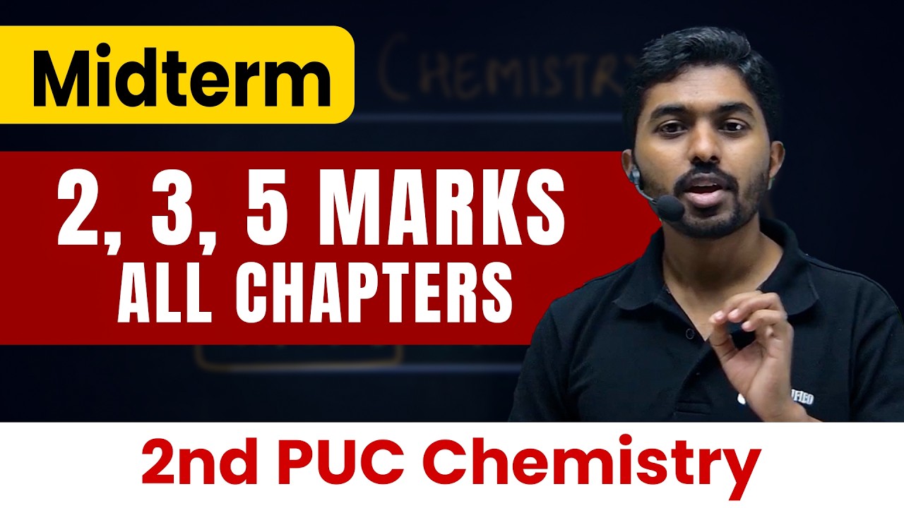 Chemistry 2, 3, 5 Marks 2nd PUC Fixed Questions | Score 65+ 🎯 Easily in Midterm 2nd PUC Exam