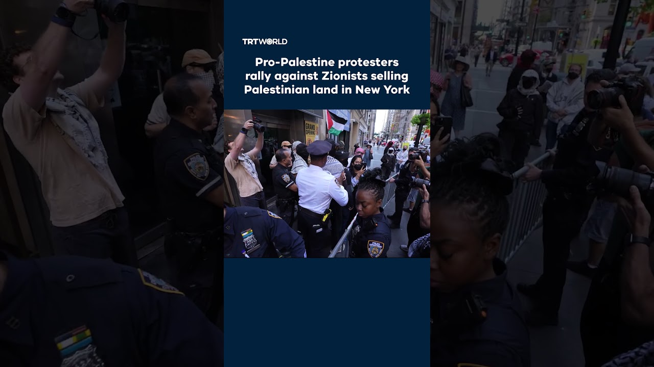 Pro-Palestine protesters rally against sale of Palestinian land in New York