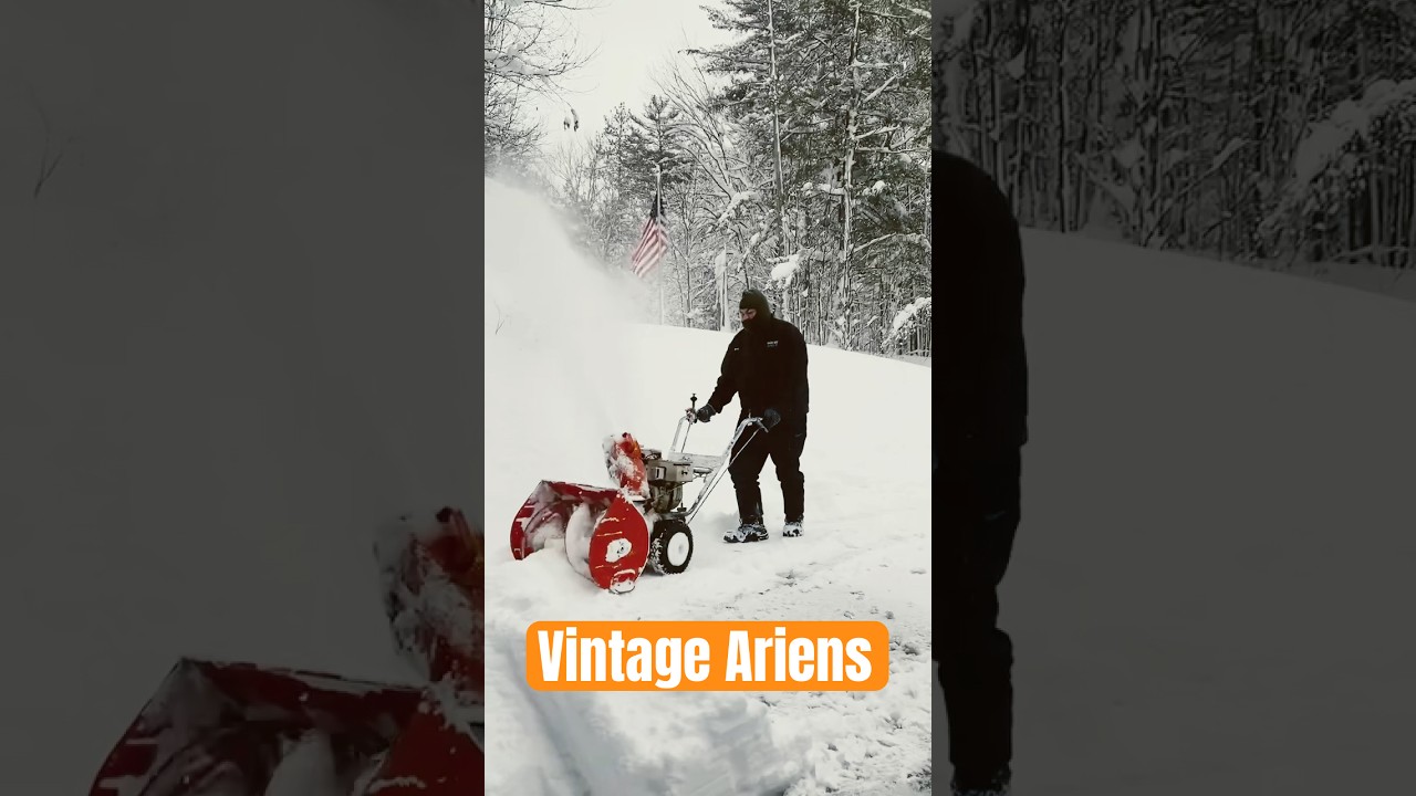 Made in the USA: Vintage Ariens Sno-Thro Conquers Snowstorm #ariens #snow #winter #vintage