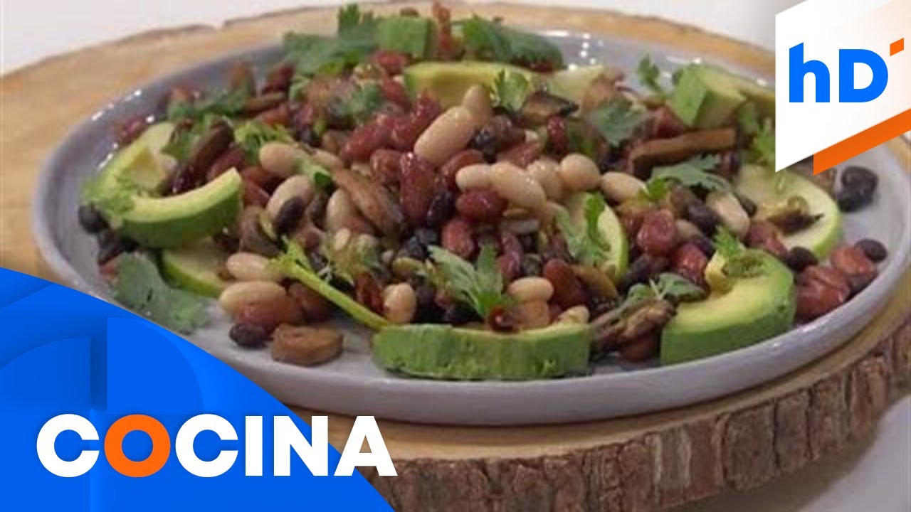 Receta para preparar ensalada de frijoles con champiñones | hoyDía | Telemundo