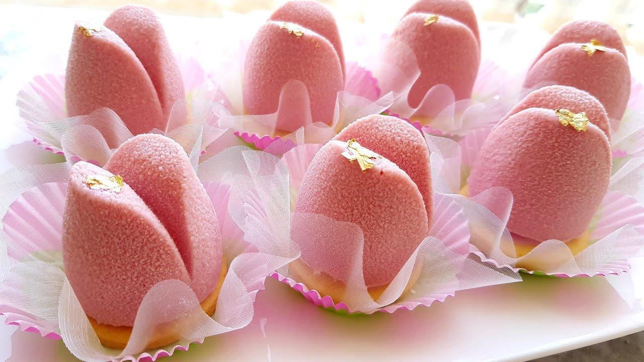 كوني محترفة حلويات👌حلوى وردة التوليب🌷بقلاصاج القطيفة و حشو فوق الخيال😋