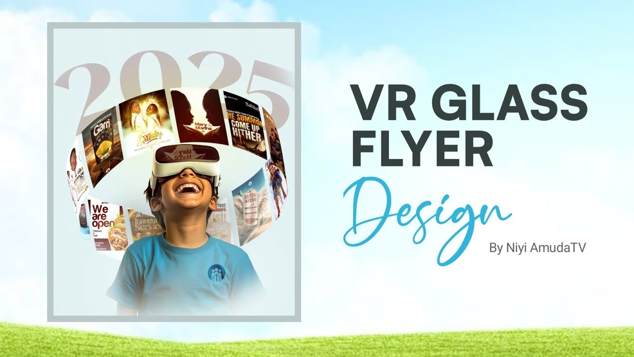 VR Glass Carousel Flyer Design in Pixellab 