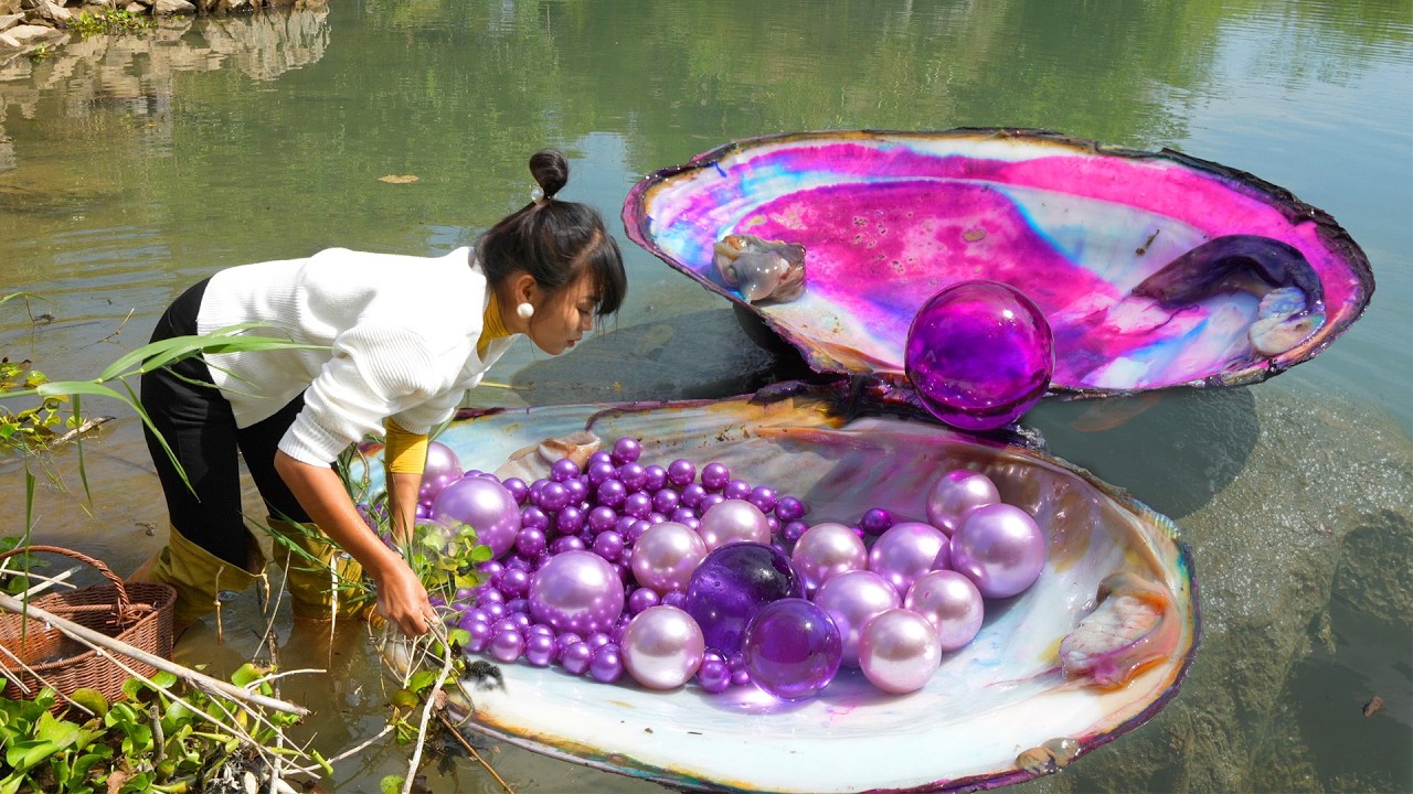 🔥🔥 Shocking secret: shallow ditch stores huge pearl wealth inside mutated giant shellfish