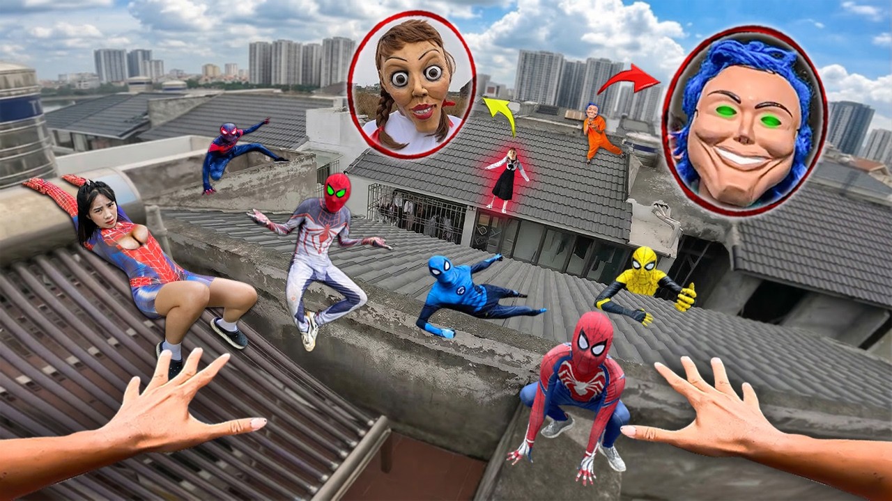 7 SPIDERMAN Vs SMILING WOMAN REAL LIFE ESCAPE 346.0 (Horror Parkour Pov Short) | Epic POV