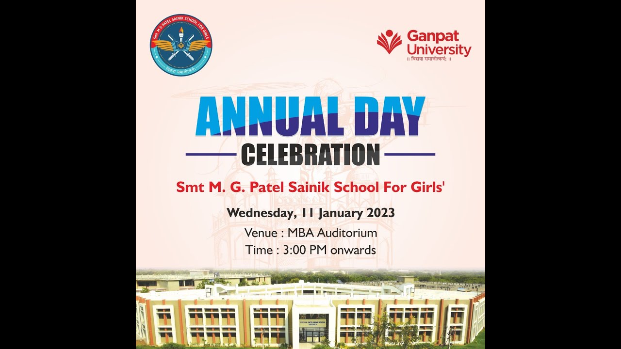 Annual Day Celebration 2023 Smt. M. G. Patel Sainik School for Girls'