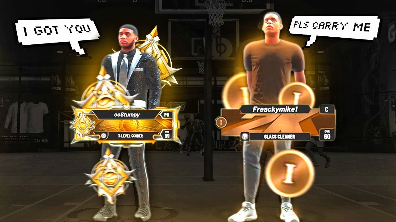 Legend & Rookie 1 DOMINATE The Park in NBA 2K20! LEGEND HELPS 60 OVERALL ROOKIE 1 GET WINS NBA2K20!