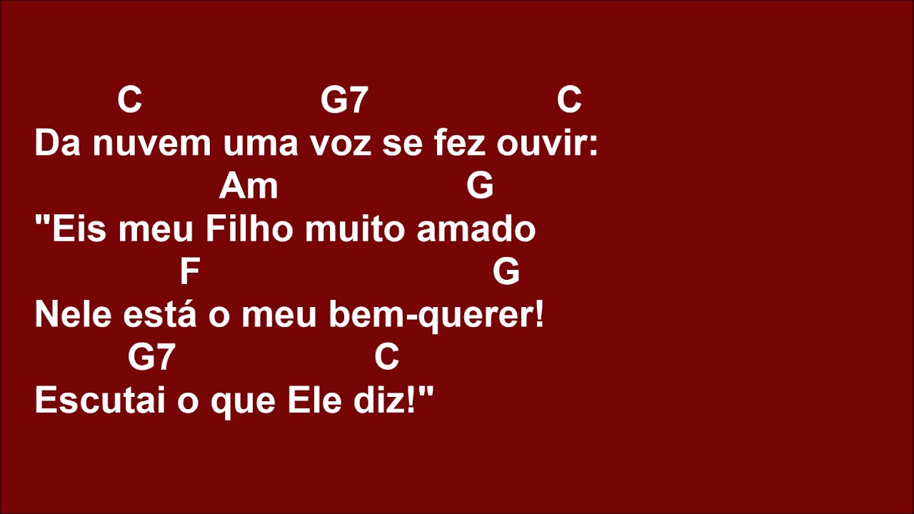 [COMUNHÃO] DA NUVEM FEZ SE OUVIR A VOZ! (CF 2019)