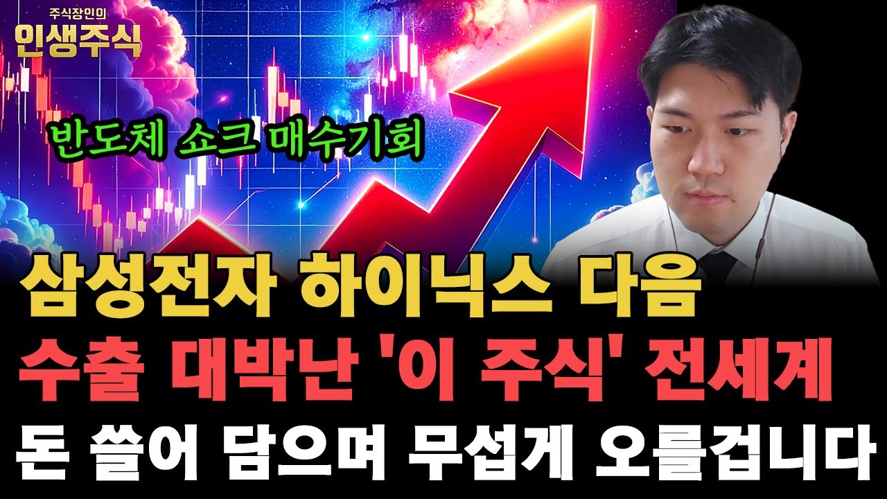 반도체 쇼크로 인한 SK하이닉스 삼성전자 하락 절호의 매수기회다, 수출 대박난 '이 주식' 전세계 돈 쓸어 담으며 무섭게 오를 겁니다 [인생주식]