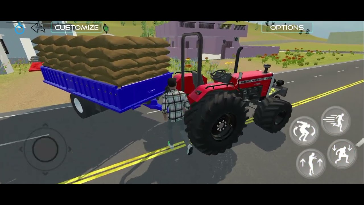 Massey Ferguson tractor loding driving 