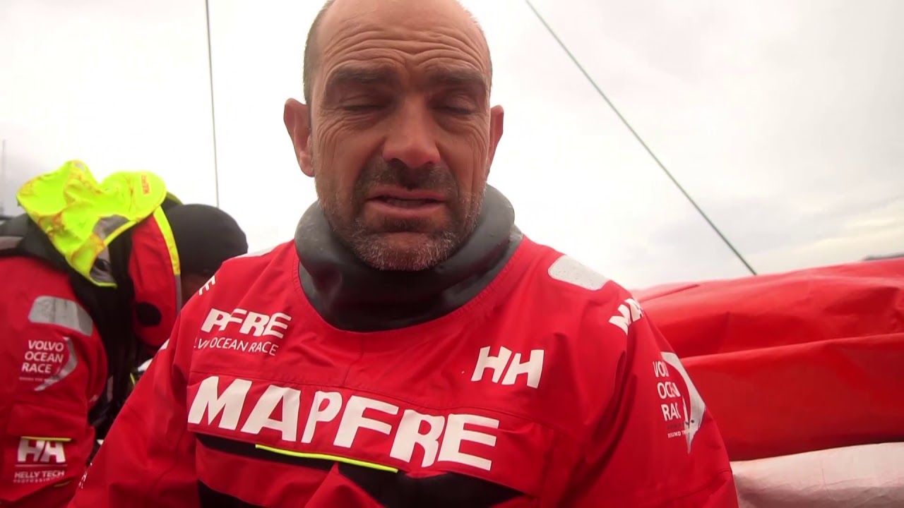 Volvo Ocean Race 2017-18: VNR 29 March, interview Xabi Fernández suspended Leg 7, Mapfre