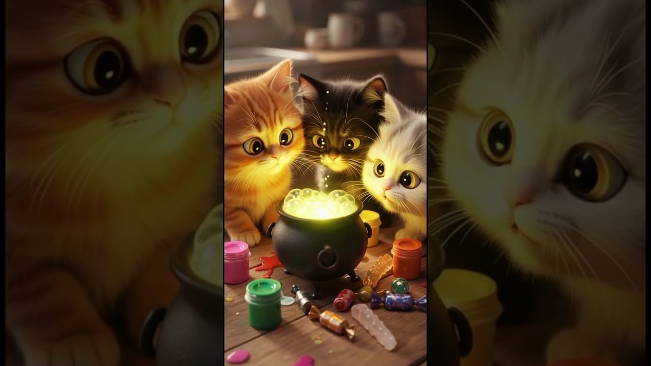 Pixar Magic: 🤭 Three Kitten Wizards Made a GLITTER EXPLOSION! ✨