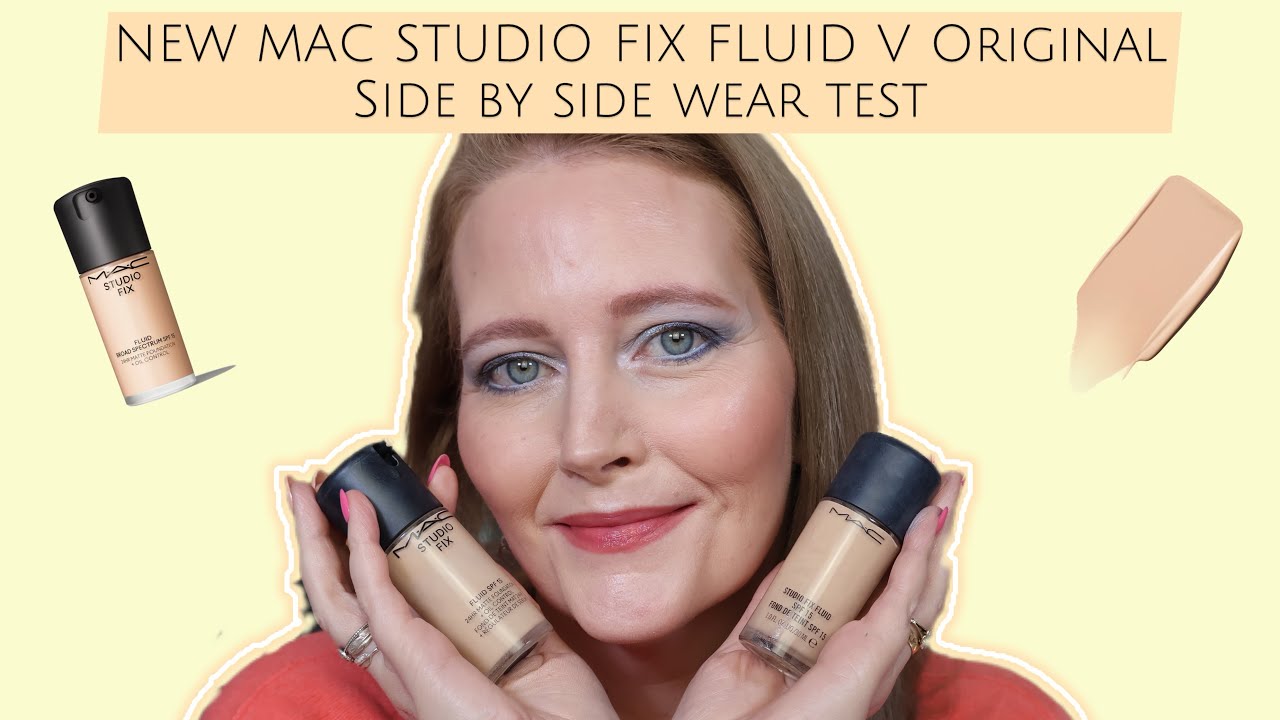 NEW MAC STUDIO FIX FLUID FOUNDATION WEAR TEST side by side with original on combination mature skin