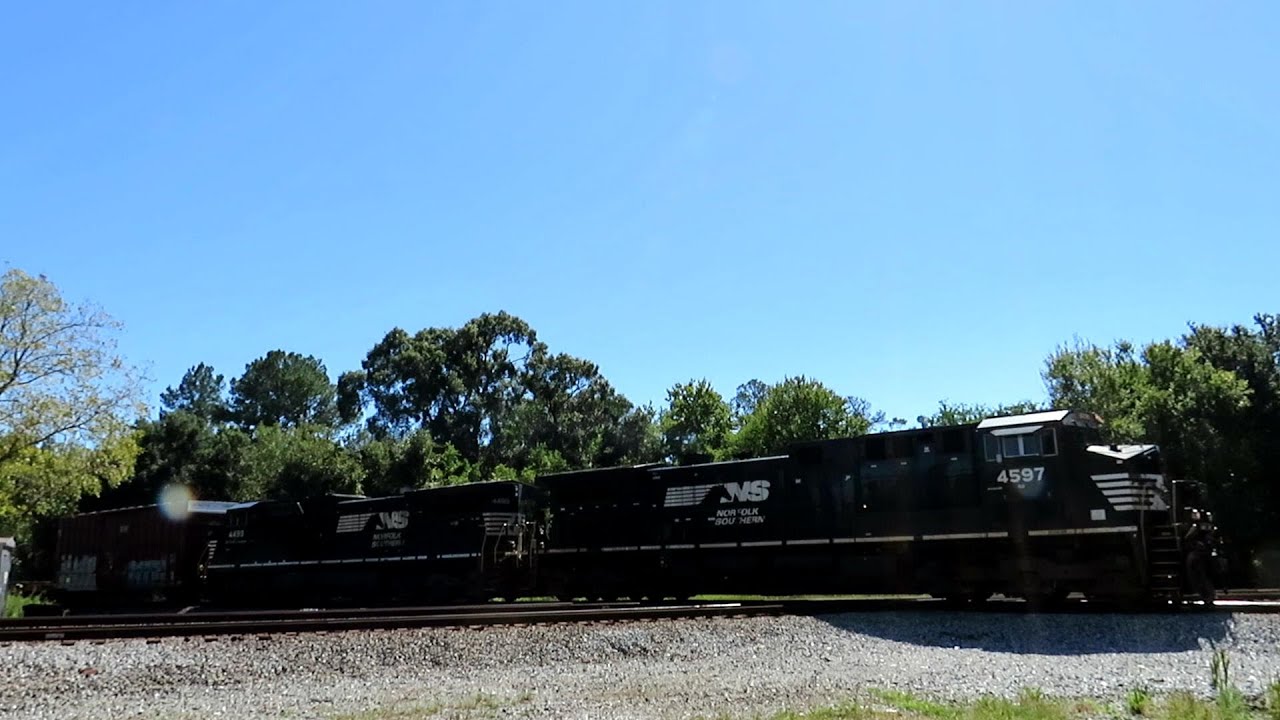 Norfolk Southern Freight Train Crosses CSX Tracks