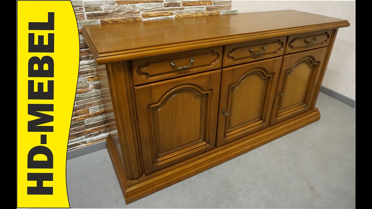 www.HD-MEBEL.pl  *** KOMODA DĘBOWA 3 DRZWIOWA  SZER. 158 CM
