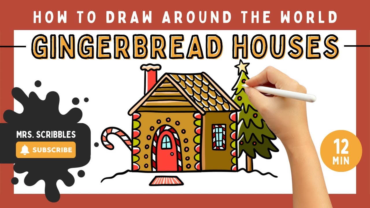 How to Draw a Gingerbread House: Around the World | Step-By-Step Tutorial | Easy Drawing For Kids