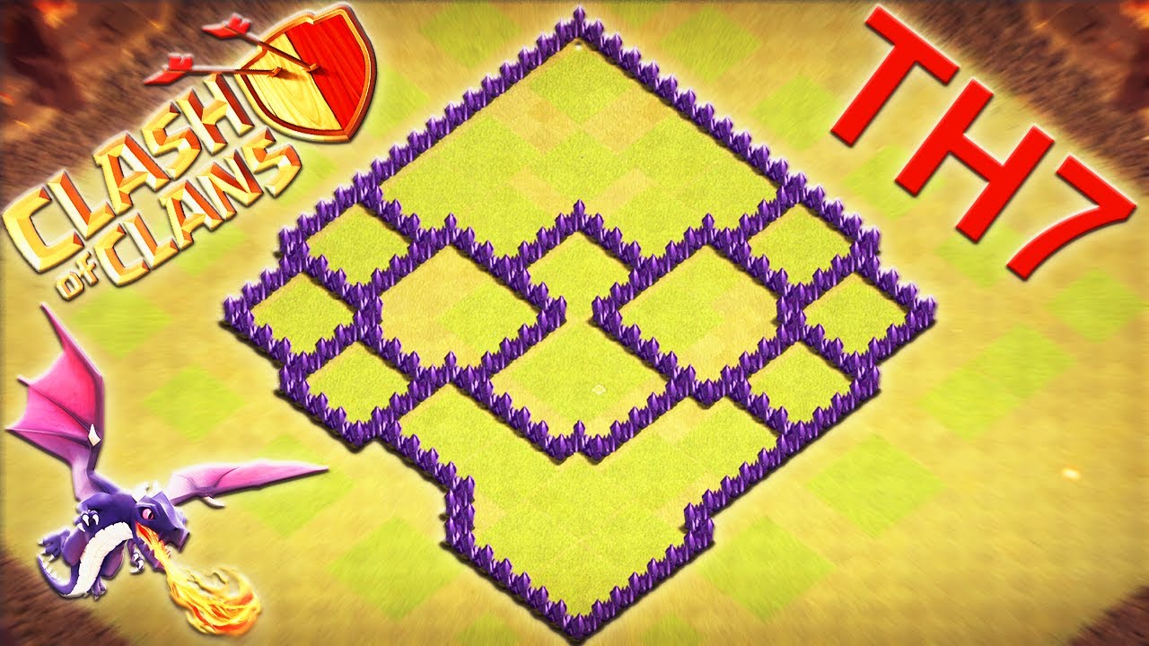 Top Anti Everything Anti 2 Stars TH7 War Base Plan Tutorial