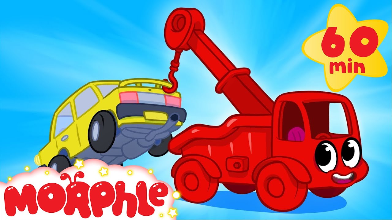 My Red Tow truck (+ 1 hour My Magic Pet Morphle Mega Vehicle compilation for kids!)