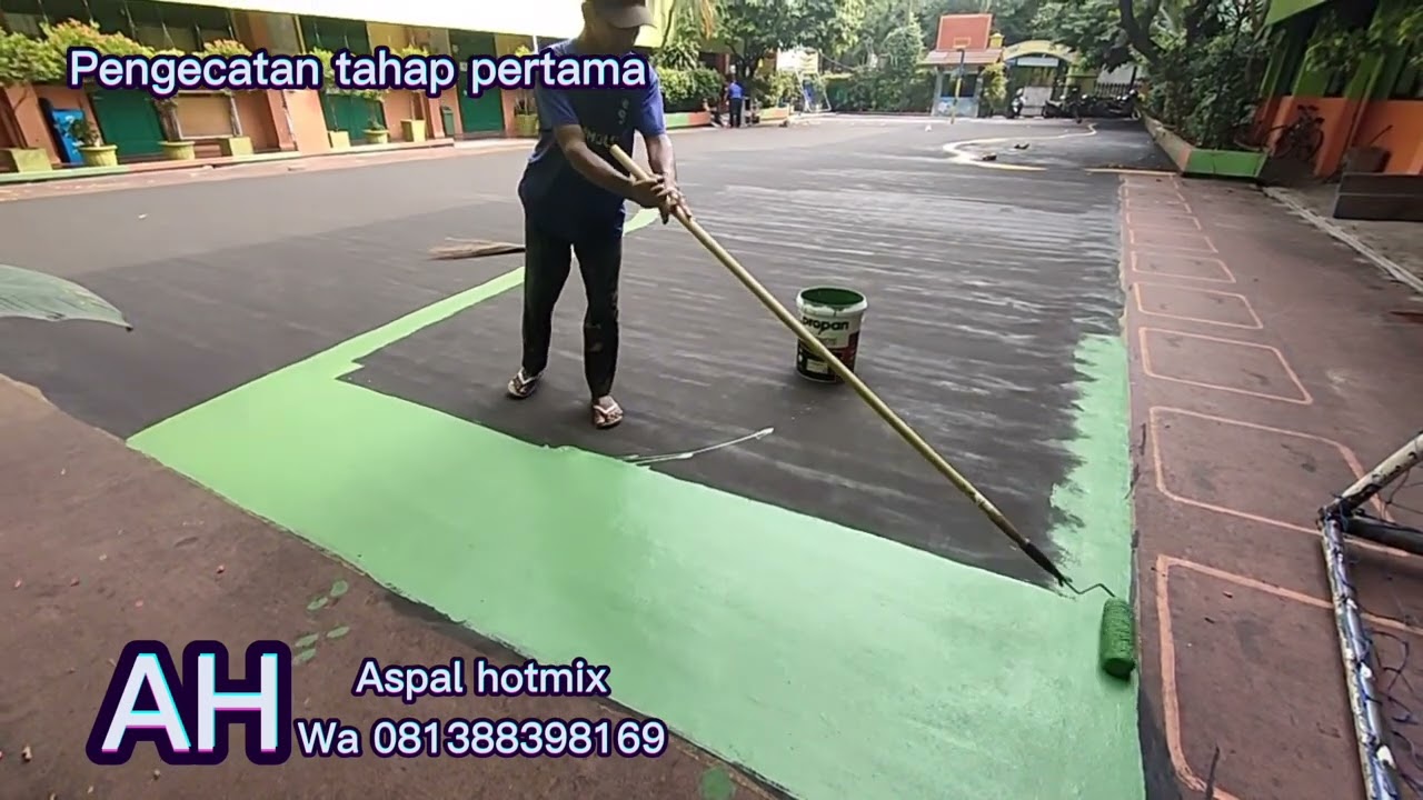 pengecatan lapangan basket, cat lapangan voly,cat lapangan bulu tangkis