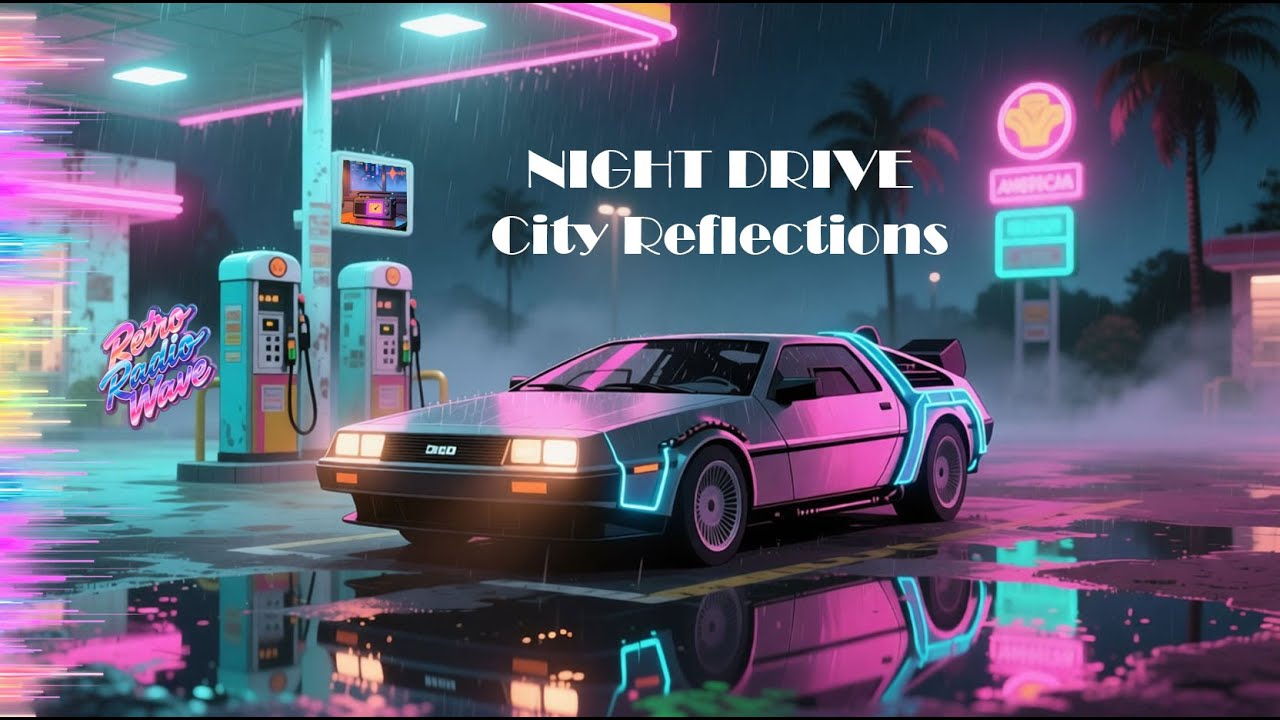 Night Drive Radio Retro 🌃 City Reflections | Neon Rain & Late Night Ambience | 1 Hour