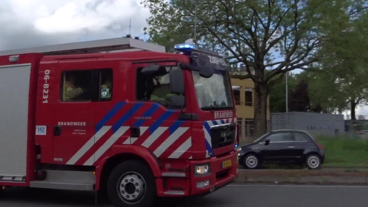 Brandweer WTS, Hoogwerker en TS met Spoed naar grote brand Almen
