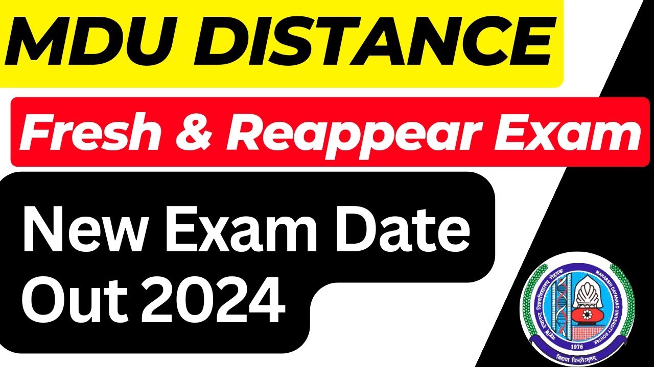 Mdu Distance New Exam Date 2024 | Mdu Distance reappear exam date 2024 | Mdu DDE exam update 2024