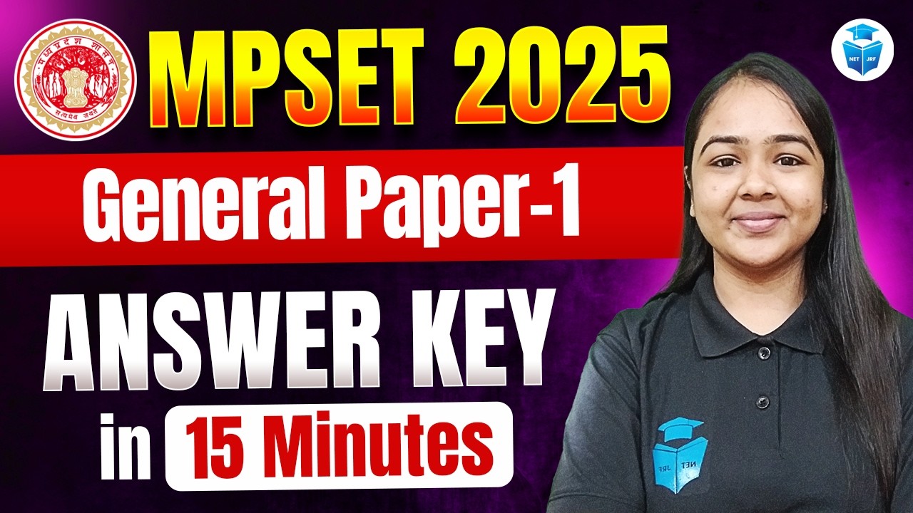 MPSET 2025 Answer Key Out! ✅ General Paper 1 Complete Analysis | Expected Cut Off