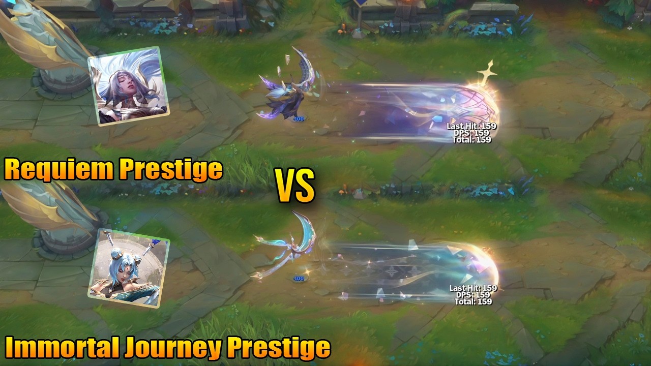 Prestige Requiem Sona vs Prestige Immortal Journey Sona - Skin Comparison - League of Legends