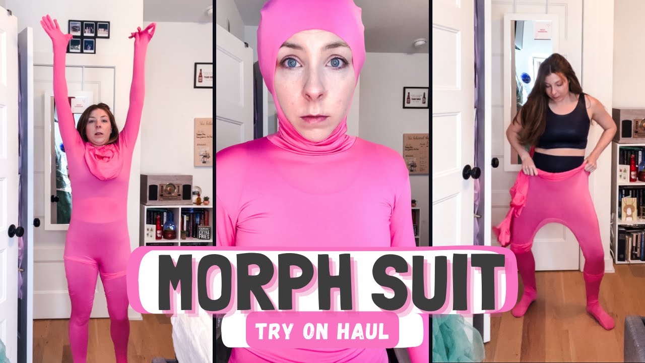 Trying on a Morph Suit