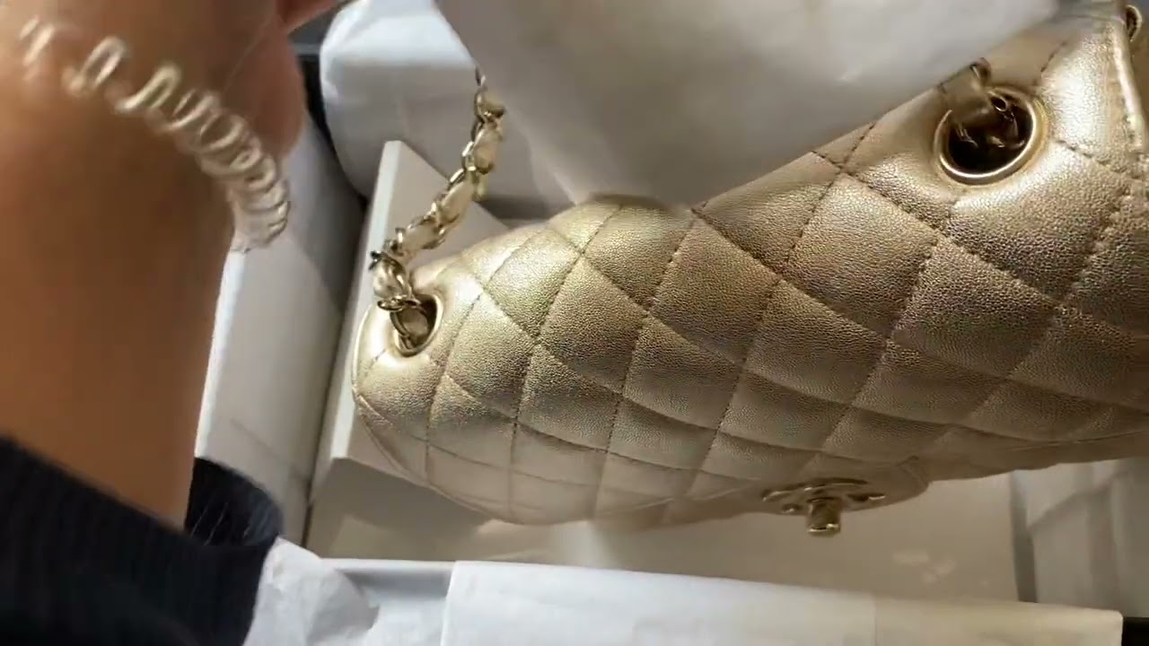 Real Unboxing Chanel Gold Mini Rectangle